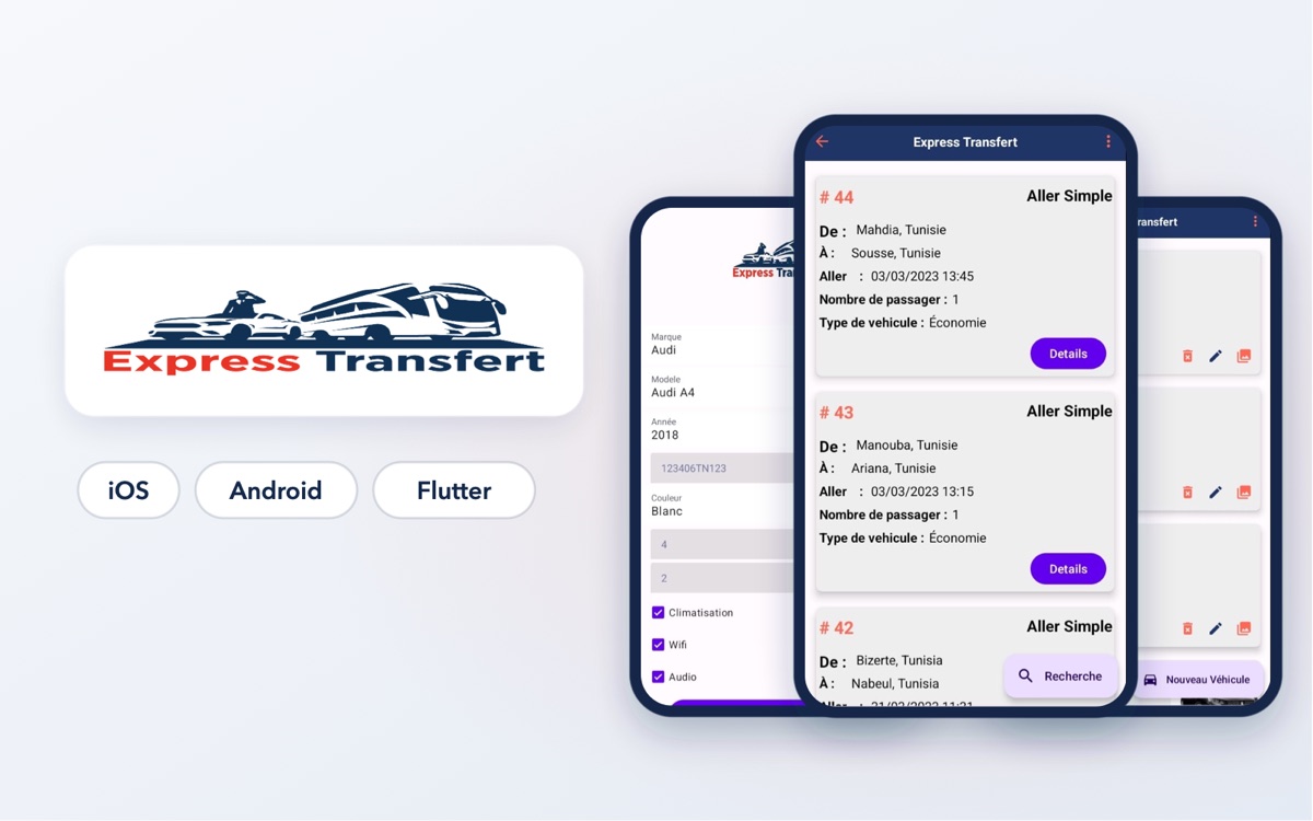 Application mobile Express Transfert pour les transporteurs